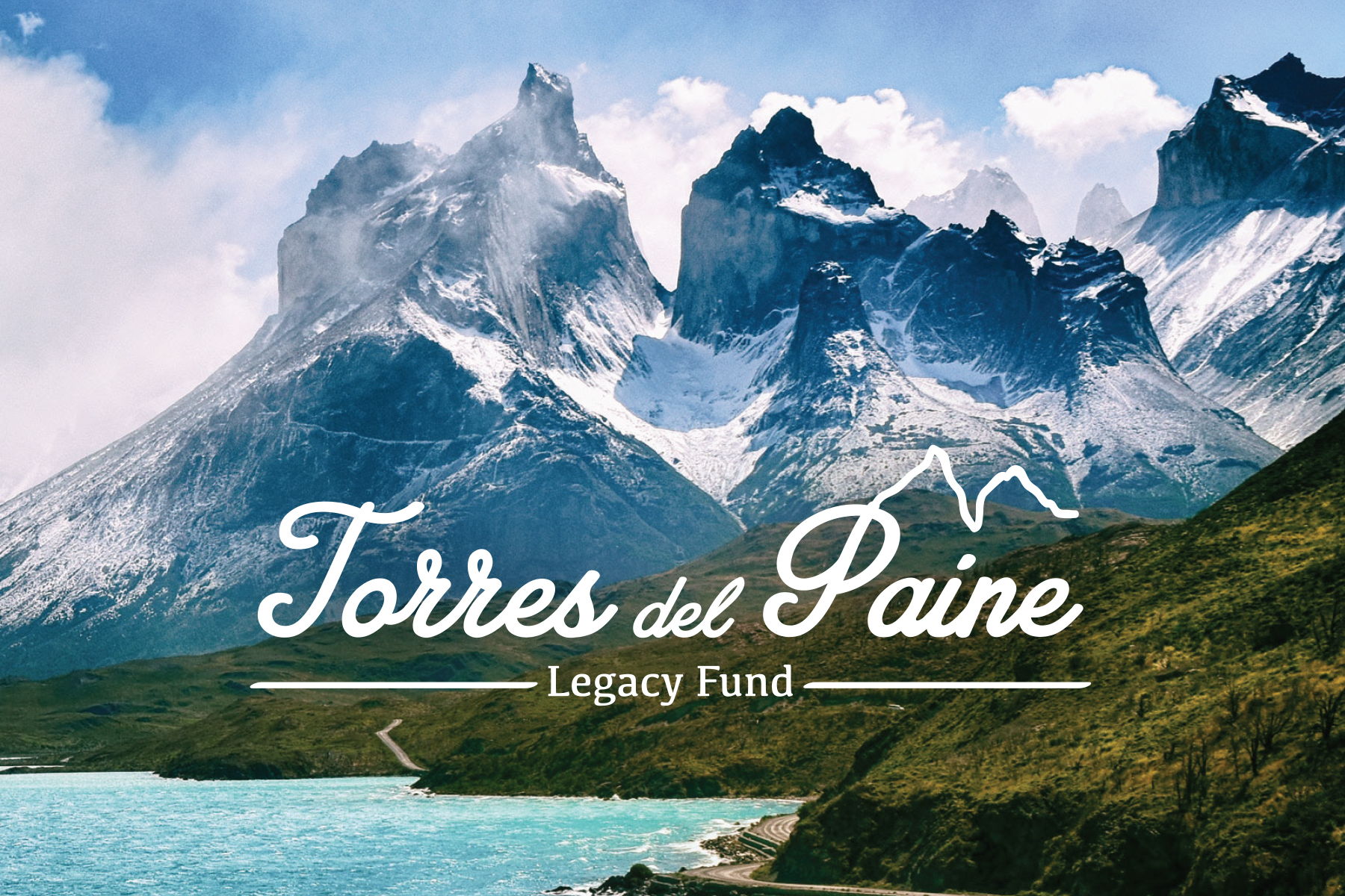Torres del Paine Legacy Fund logo over Patagonia landscape