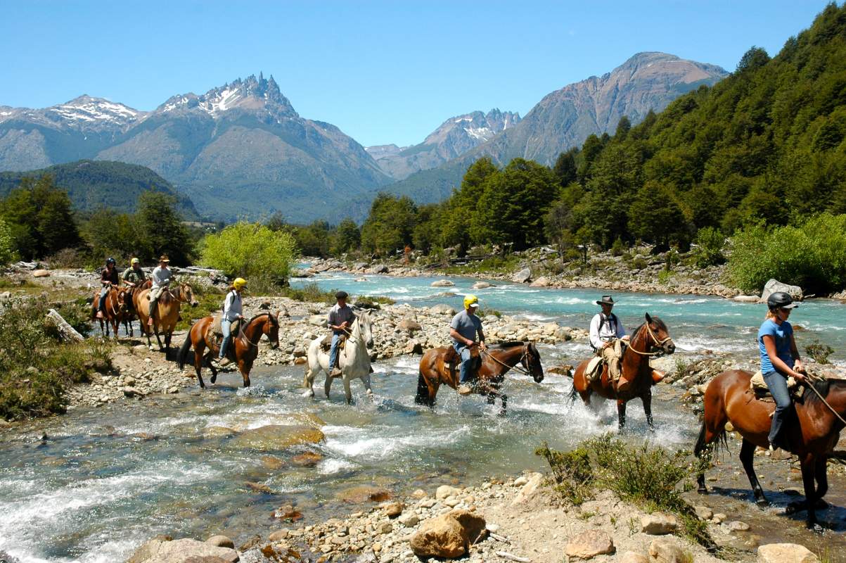 Horseback riding along the shores of the Futaleufu River
