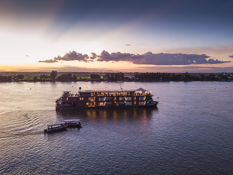 The Aqua Mekong cruises the Mekong River through Cambodia and Vietnam